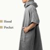 Ponczo kąpielowe Unisex Homelevel, L-XL, szary, bawełna organiczna, 54881.19.20