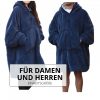 Bluza z kapturem Unisex Jemidi Sherpa, XL, niebieski, poliester, 55407.04.4