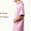 Homelevel Unisex Surf Poncho, L-XL, Różowy, Bawełna organiczna, 54981.20