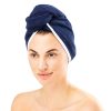 Homelevel Unisex turban do włosów, uniwersalny, niebieski, bawełna organiczna, 54863.17.01