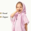 Dziecięce poncho kąpielowe Homelevel, 4-7 lat, Różowy, Bawełna organiczna, 54935.10.02