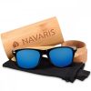 Okulary przeciwsłoneczne Navaris unisex, UV400, bambus, niebieski, 40731.01.04