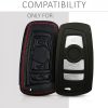 Osłona kluczyka do BMW - 3 przyciski - Keyless Go, Skóra ekologiczna, Czarna, 43955.01