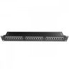 Patch panel Cat6 z 24 portami RJ45 i listwą do zarządzania kablami, Kwmobile, Czarny, Metal, 44493.01