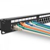 Patch panel Cat6 z 24 portami RJ45 i listwą do zarządzania kablami, Kwmobile, Czarny, Metal, 44493.01