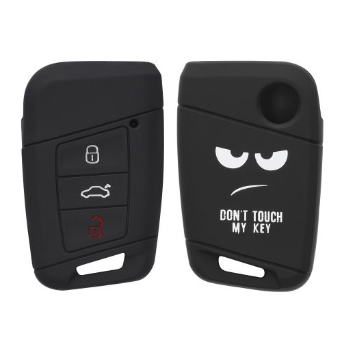 Osłona kluczyka do samochodu VW - 3 przyciski - Keyless Go, silikon, czarna, 44706.01