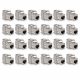 Zestaw 24 wtyczek 10 Gbit CAT6A do kabli Ethernet RJ45, Kwmobile, Srebrny, Metal, 45358.24