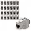 Zestaw 24 wtyczek 10 Gbit CAT6A do kabli Ethernet RJ45, Kwmobile, Srebrny, Metal, 45358.24