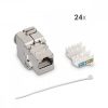 Zestaw 24 wtyczek 10 Gbit CAT6A do kabli Ethernet RJ45, Kwmobile, Srebrny, Metal, 45358.24