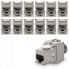 Zestaw 12 wtyczek 10 Gbit CAT6A do kabli Ethernet RJ45, Kwmobile, Srebrny, Metal, 45358.12