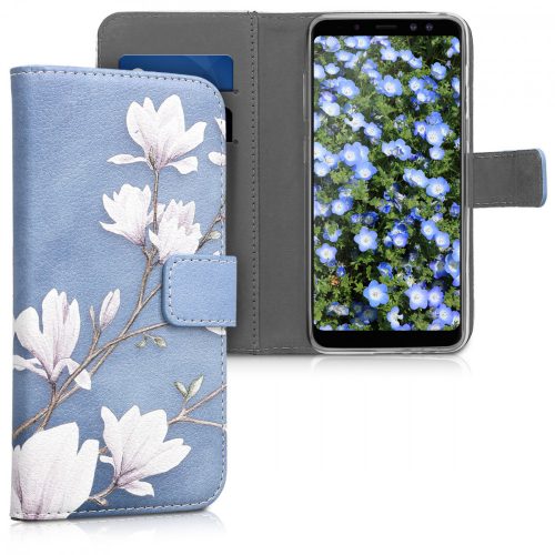 Etui do Samsunga Galaxy A8 (2018), Ekoskóra, Niebieski, 45633.01