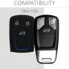 Osłona kluczyka samochodowego do Audi - 3 przyciski - Keyless Go, silikon, czarna, 43623.17