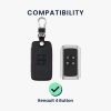 Etui na kluczyki do samochodu Renault / Dacia - 4 przyciski - Keyless Go, ekoskóra, czarne, 44637.09