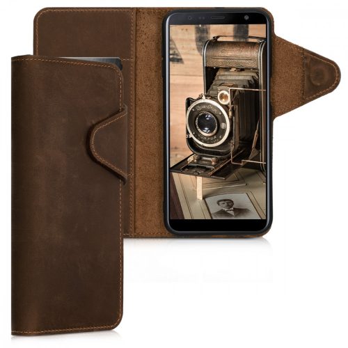 Etui do Samsung Galaxy J6 Plus, skóra naturalna, brązowy, 46604.05