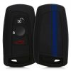 Etui na kluczyk samochodowy do BMW - 3 przyciski - Keyless Go, kwmobile, silikon, czarny / niebieski, 41730.29