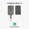 Etui na kluczyki do samochodu Renault / Dacia - 4 przyciski - Keyless Go, Skóra nubukowa, Szara, 48568.04