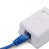 Zestaw 5 gniazd sieciowych RJ45 na kabel Ethernet CAT6A, Kwmobile, Biały, Metal, 50059.01.01