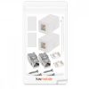 Zestaw 2 ekranowanych gniazd sieciowych RJ45 z 2 modułami Keystone, Kwmobile, biały, plastikowy, 50453.02.02