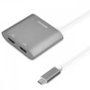 Adapter USB-C na podwójne HDMI 4k 30Hz, Kwmobile, Srebrny, Metal, 50604.01