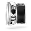 Etui na kluczyk samochodowy do BMW - 3 przyciski - Keyless Go, silikon, srebrne, 50978.94