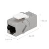 Zestaw 12 gniazd do kabli Ethernet RJ45 i Cat 6A, Kwmobile, Srebrne, Metalowe, 52348.01.12