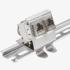 Zestaw 4 wtyczek 10 Gbit CAT6A z 2 wspornikami do kabli Ethernet RJ45, Kwmobile, Srebrny, Metal, 47697.02