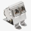 Zestaw 4 wtyczek 10 Gbit CAT6A z 2 wspornikami do kabli Ethernet RJ45, Kwmobile, Srebrny, Metal, 47697.02