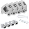 Zestaw 4 gniazd CAT6A 10 Gbit z 4 obudowami do kabli Ethernet RJ45, Kwmobile, szary, metalowy, 47696.04