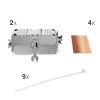 Zestaw 2 złączy do kabla RJ45 Cat-6A, 10 Gbit, Kwmobile, Srebrny, Metal, 52516.02