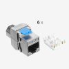 Zestaw 6 wtyczek 40 Gbit CAT8 do kabli Ethernet RJ45, Kwmobile, Srebrny, Metal, 52517.06