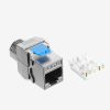 Zestaw 6 wtyczek 40 Gbit CAT8 do kabli Ethernet RJ45, Kwmobile, Srebrny, Metal, 52517.06