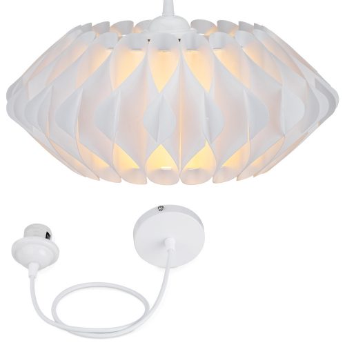 Lampa wisząca 80 cm z nowoczesnym abażurem IQ Jigsaw średnica 25 cm, Kwmobile, Biały, 53266.2.02