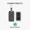 Etui na kluczyki do samochodu Renault / Dacia - 4 przyciski - Keyless Go, kwmobile, skóra nubukowa, szara, 48564.19