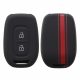 Etui na kluczyk samochodowy do Dacii / Renault - 2 przyciski - Keyless Go, kwmobile, silikon, czarny / czerwony, 54813.01