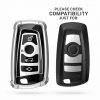 Etui na kluczyk samochodowy do BMW - 3 przyciski - Keyless Go, kwmobile, silikon, srebrny / czarny, 55039.01