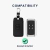 Etui na kluczyki do samochodu Renault / Dacia - 4 przyciski - Keyless Go, kwmobile, eko skóra, czarne, 44637.43