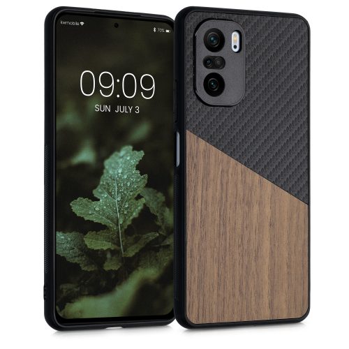 Etui do Xiaomi Mi 11i / Poco F3, Drewno, Brąz, 56628.01, kwmobile