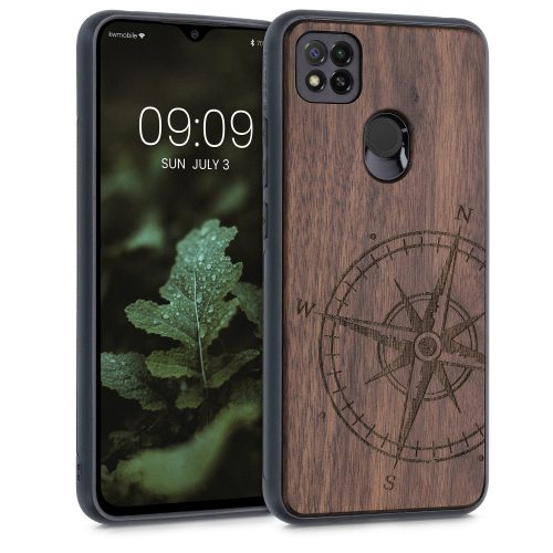 Etui do Xiaomi Redmi 9C, Drewniane, Brązowe, 56789.02, kwmobile