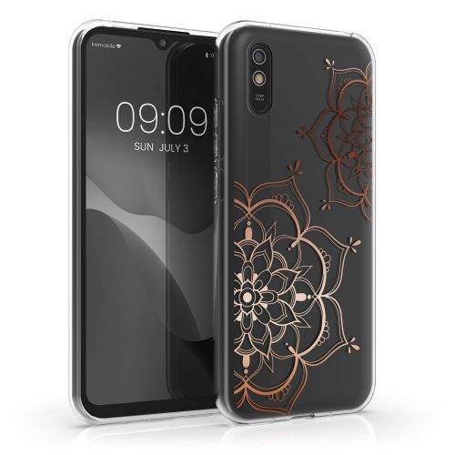 Etui Kwmobile do Xiaomi Redmi 9A/Redmi 9AT, silikonowe, przezroczyste/różowe, 57092.02