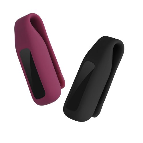 Zestaw 2 etui do Fitbit Luxe, Kwmobile, czarny/bordowy, silikon, 57123.02