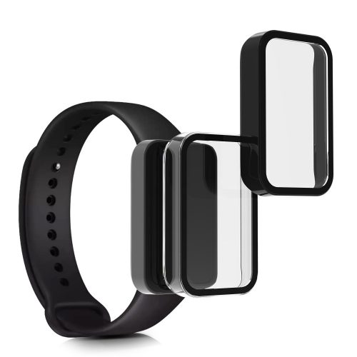 Zestaw 2 folii ochronnych do Xiaomi Redmi Smart Band Pro, Kwmobile, Czarny/Przezroczysty, Szkło bezpieczne, 57424.01