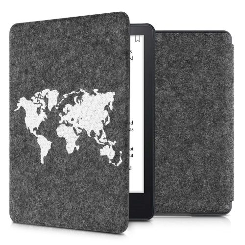 Etui na Amazon Kindle Paperwhite 11, Kwmobile, szaro-białe, tekstylne, 56260.08