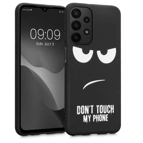 Etui Kwmobile do Samsunga Galaxy A23, silikonowe, czarno-białe, 58242.01