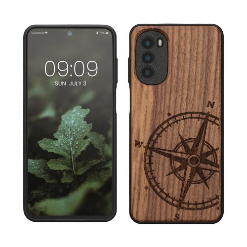 Etui kwmobile do Motoroli Moto G52/Moto G82 5G, drewno, brąz, 58541.01