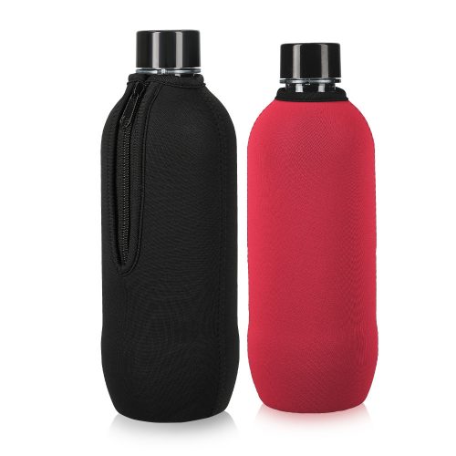 Zestaw 2 pokrowców Cooler Jacket na butelki SodaStream, Kwmobile, czarno-czerwony, neopren, 58832.01