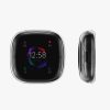 Zestaw 2 etui Kwmobile do Fitbit Versa 4/Sense 2, silikon, czarny/przezroczysty, 58874.01