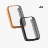 Zestaw 2 etui Kwmobile do Xiaomi Mi Band 7 Pro, silikon, czarny/złoty, 59605.04