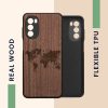 Etui kwmobile do Motoroli Moto G52/Moto G82 5G, drewno, brązowy/czarny, 58541.02