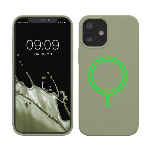 Etui kwmobile do Apple iPhone 12 Mini, silikonowe, zielone, 56555.172