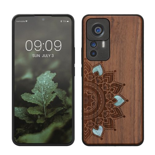 Etui Kwmobile do Xiaomi 12T/12T Pro, wielokolorowe, drewno/silikon, 60150.09